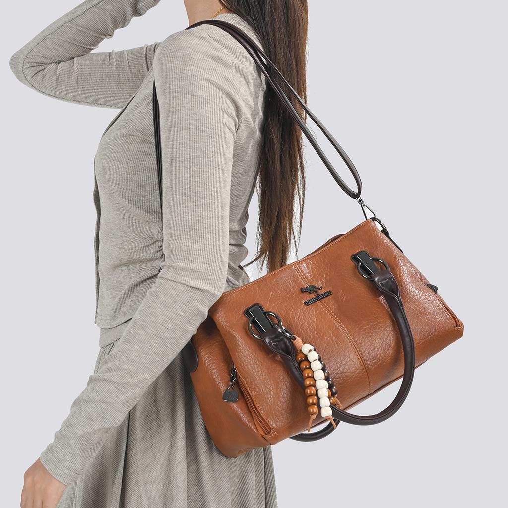 Elegant Womens Leather Handbag Tote Bag Shoulder Bag Top Handle Purse Crossbody Bag