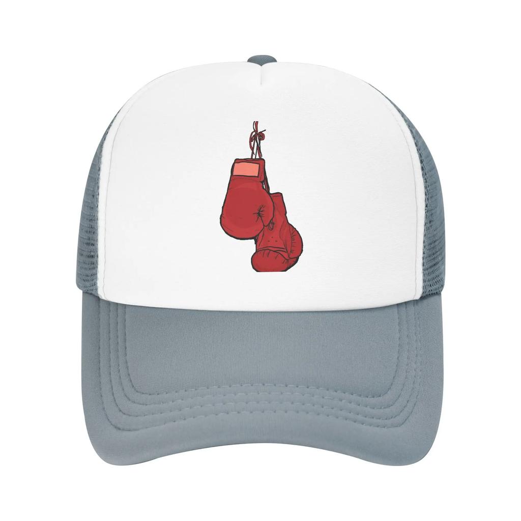 Hanging Red Boxing Gloves Merch Mesh Foam Trucker Hat Summer Cooling  Mesh-back Baseball Cap Leisure Adjustbale