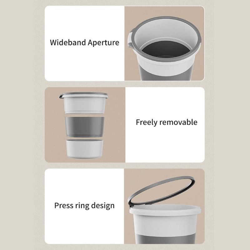 Bathroom Trash Can,Bathroom Garbage Can,Plastic Trash Bin Round Waste Basket for Bathroom,Bedroom,Office,Kitchen,Room