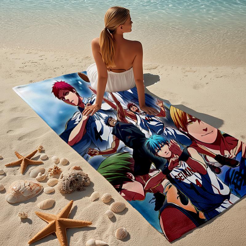 proof beach towel with a Kuroko's Basketball2 pattern - soft,absorbent,quick-drying,machine washable - perfect for swimming,camping,bathing