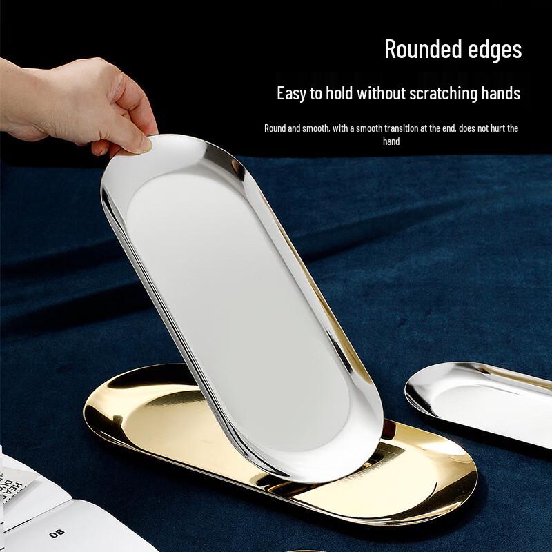 Ru Han Nordic Ins-Style Stainless Steel Divided Plate, Set of 3