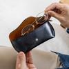 British Green Eyeglass Case, Free Engraving, Made in England with Genuine Bridle Leather, for Men and Women (Brown)
