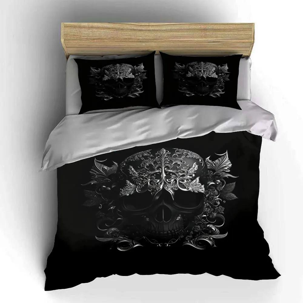 "Skull Floral Art Decor Set" Soft Comfortable Duvet Cover Bedding Set Included 1*Duvet Cover & 2*Pillowcases gift
