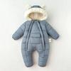 Newborn Baby Winter Hooded Romper Double Zippers Padded Warm Thicken Rompers Toddler Playsuit Infant One-piece Clothing