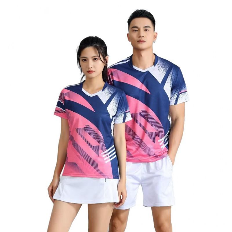 Quick-Dry Sport Set Badminton Tennis Pickleball Volleyball Men Women Athletic Wear Short Sleeve