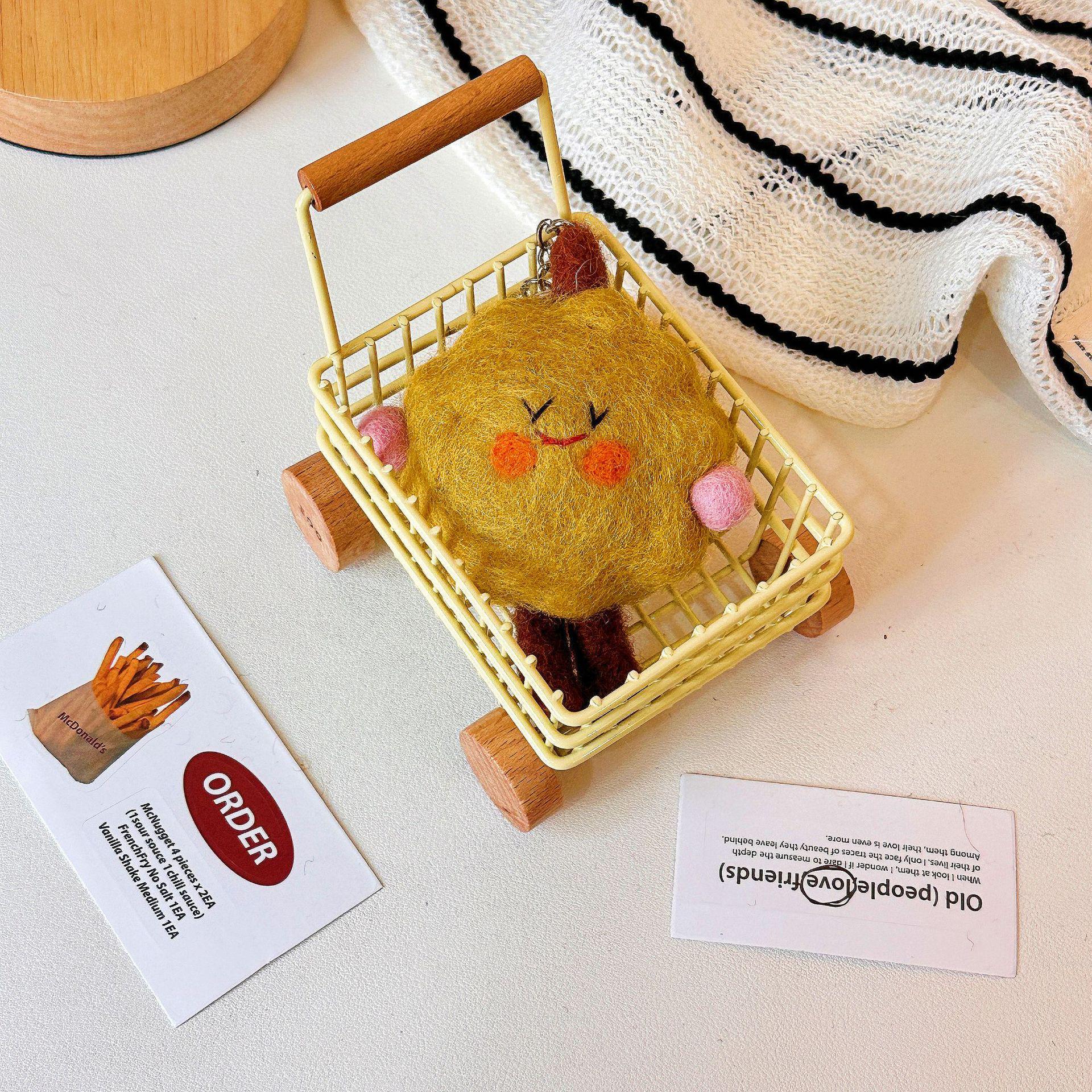 

Mini Durian Bird s Nest Wool Felt Pendant Keychain for Backpacks