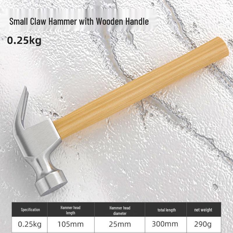 Mini Claw Hammer: Compact, Iron Tool for Woodworking, Household Use, Nail Pulling, and Firefighting.