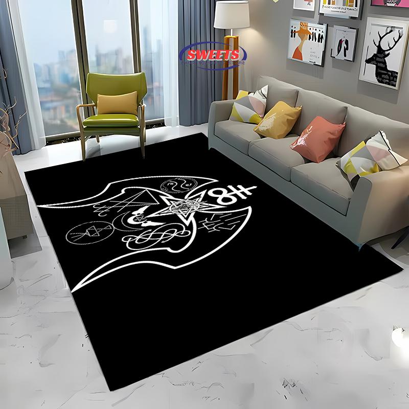 3D Mysterious Goat Pattern Carpet for Living Room Bedroom Hallway Long Strip Anti-slip Soft Area Rug Sofa Doormat Home Decor Mat