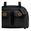 Coach Twin Turnlock 20 Metal Hardware Design Leather Shoulder Bag Small Women shoulder bag Black CCC55-1ZBLK