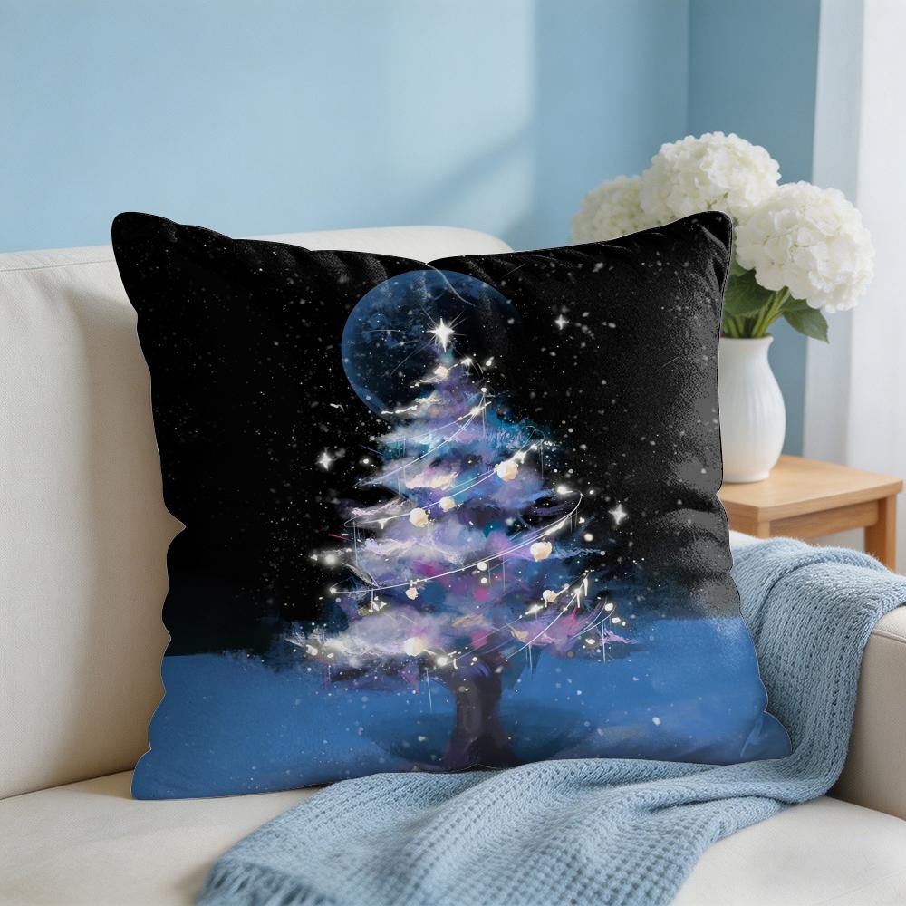 Merry Christmas Printed Cushion Cover Square Pillow Bedroom Sofa Leisure Comfort Living Room Home Decoration X