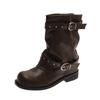 Autumn super fire small short boots children small tall pleated thick-soled knight boots punk wind pile boots