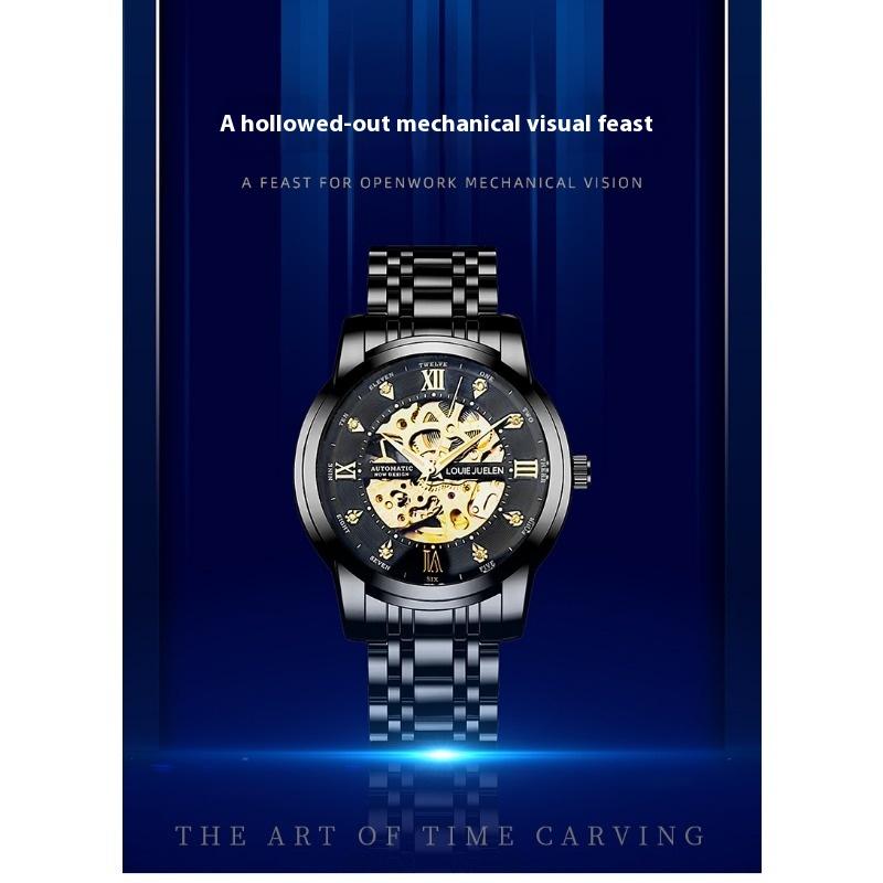 Top Brand Vacuum Plated Watch Men's Fully Automatic 30 m Waterproof Steel Strip Men's Mechanical Watch