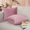 Ins Sofa Pillowcase Simple Checked Home Decoration Pillow Solid Color Velvet Cushion Cover