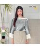 VANAKE Poly Boat Neck Striped Knit_Ob12Knme01Z
