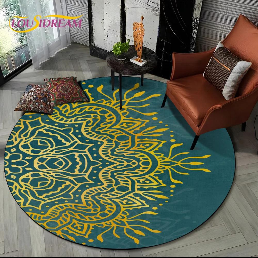 3D Mandala Meditation Nature Spirit Yoga Bohemia  Round Carpet Rug for Living Room Bedroom Child Decor,Pet Area Rug Non-slip Mat