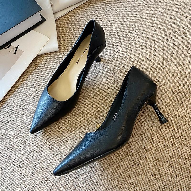 

G650-15-16-17 pointed thin heel single shoes women s autumn new shallow mouth high heels versatile professional fashion women s shoes 39