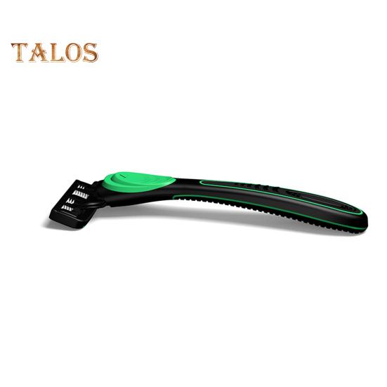Manual Razor with 5 Blade Refills 7 Layers Stainless Steel Blade Rubber Handle Men Women Hair Beard Trimmer Remover Shaver Tool