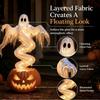 Udendørs Halloween Dekorationer Harpiks Plænefigurer Halloween Hvirvlende Spøgelse Græskar Gård Lampe Spooky Statue Med Varm LED Til Efterår