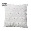 Decorative Throw Pillow Covers Plush Cover, Heart Embroidery Cushion Case with 3D Bowknot Jacquard, Pillows for Anniversary Soft Fluffy Couch