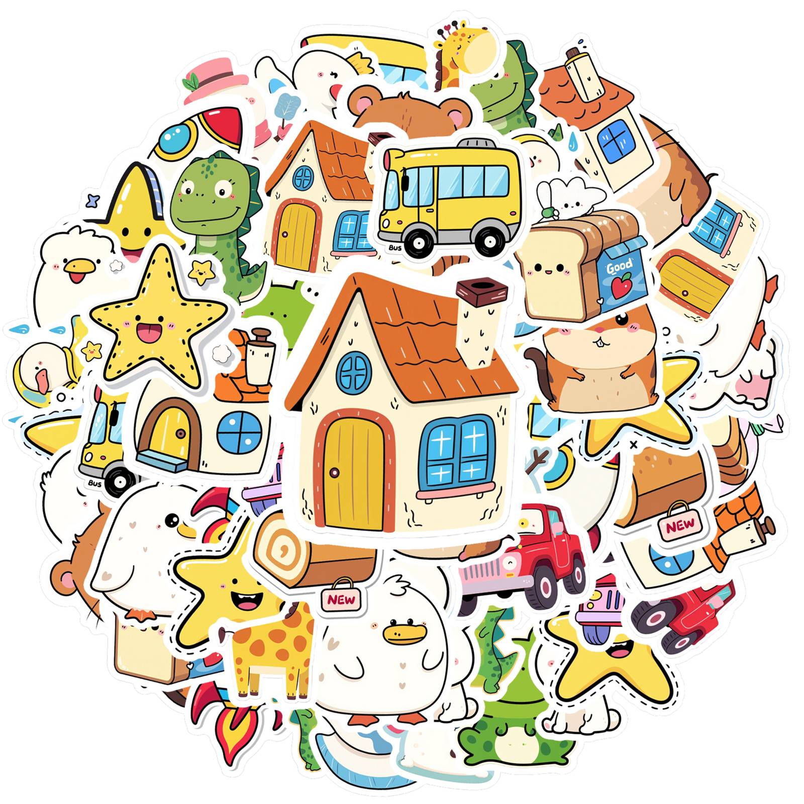 

35pcs Cute Food Stickers Playful Space Stationery Stickers Funny Stickers For Guitar Laptop Helmet Skateboard DIY Phone Guitar