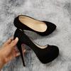 Frauen Pumpen Sexy 14 cm Super High Heels Weibliche Runde Zehen Plattform Pumpen Dünne Fersen Party Kleid Rot Hochzeit Schuhe