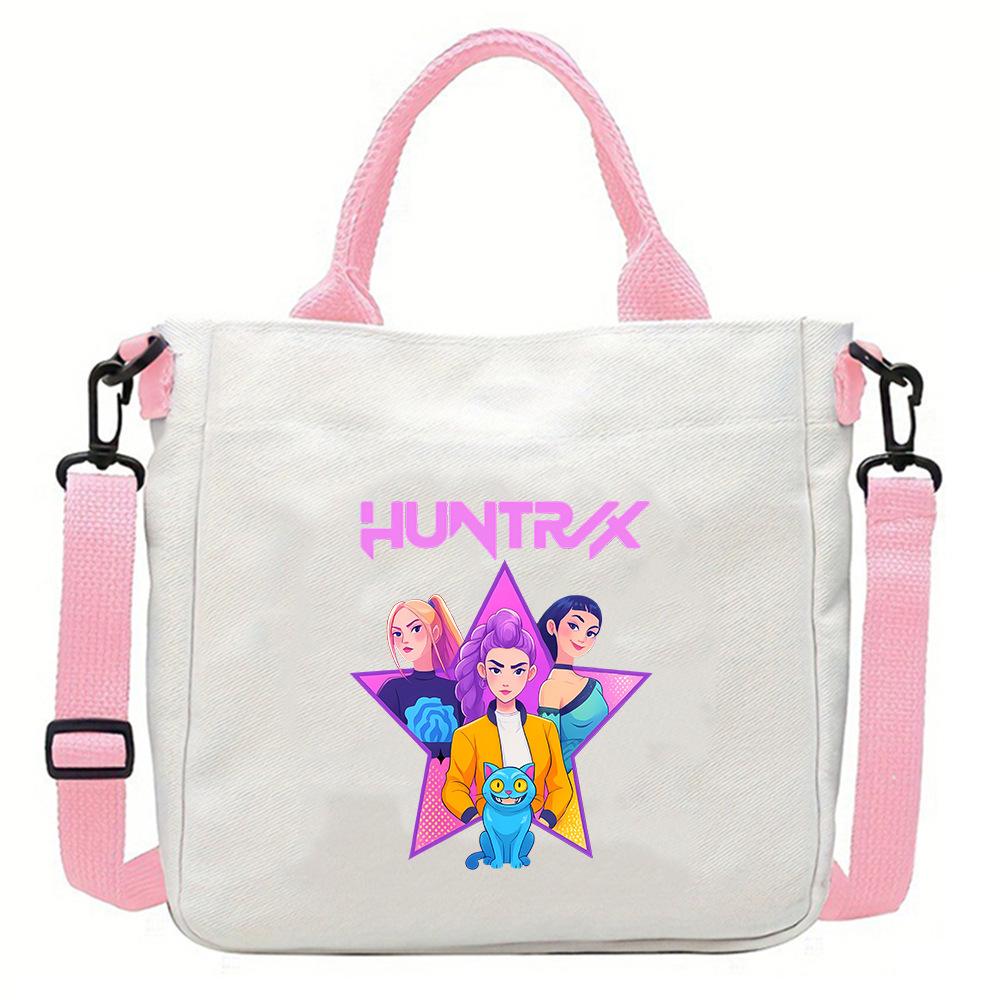 New Popular Movie Kpop Witch Hunting Girl Group Canvas Bag Student Messenger Bag Detachable Shoulder Strap Handbag KTY