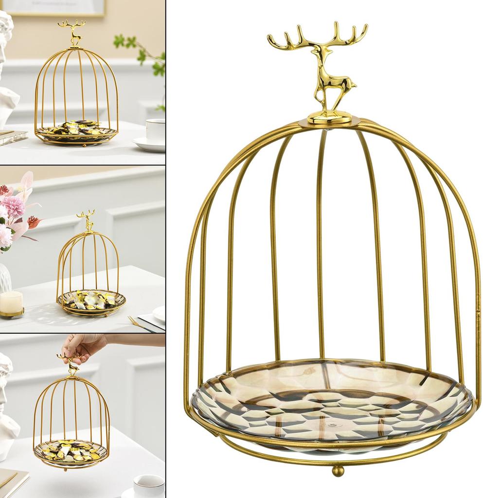 Bird Cage Snack Cake Stand Cupcake Cosmetic Rack Storage Shelf Fruit for Kitchen