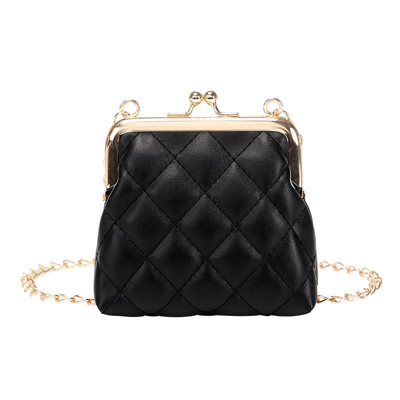 Single Shoulder Bag Diamond Lattice Embroidery Messenger Bag For Women Female Keys Coin Purse Pu Mini Handbag