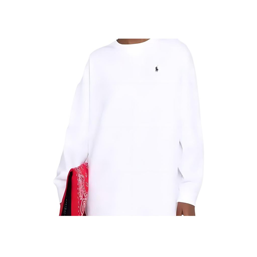 Polo Ralph Lauren Ss22 Logo Embroidered Long Sleeve Dress Women Dresses White 211856683-001