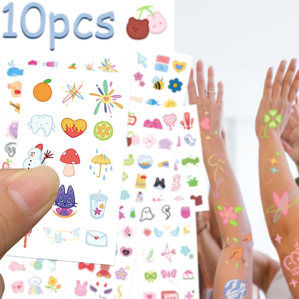 10sheets Y2K Small Elements Tattoo Stickers For Arm Body Hand Temporary Waterproof Tattoo Stickers Kids Festival Party Supplies