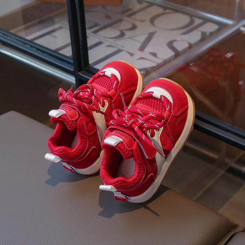 Boys Shoes Forrest Gump Shoes 2025 Spring and Autumn Boys Sports Shoes Medium and Older Children's Casual Shoes Girls Shoes Leather Soft Sole