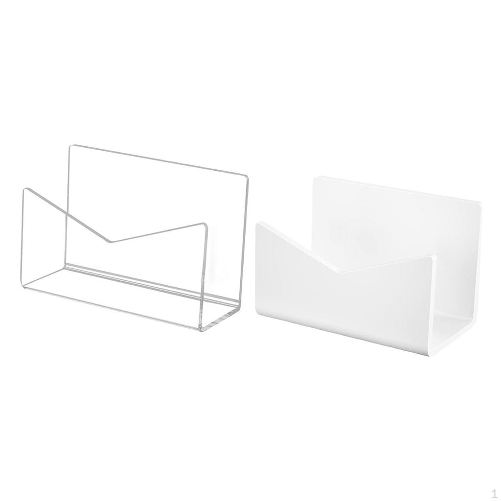 2 Pieces Desk Letter Holder Envelopes Storage Rack, Compact Countertop Office Acrylic Stable Mail