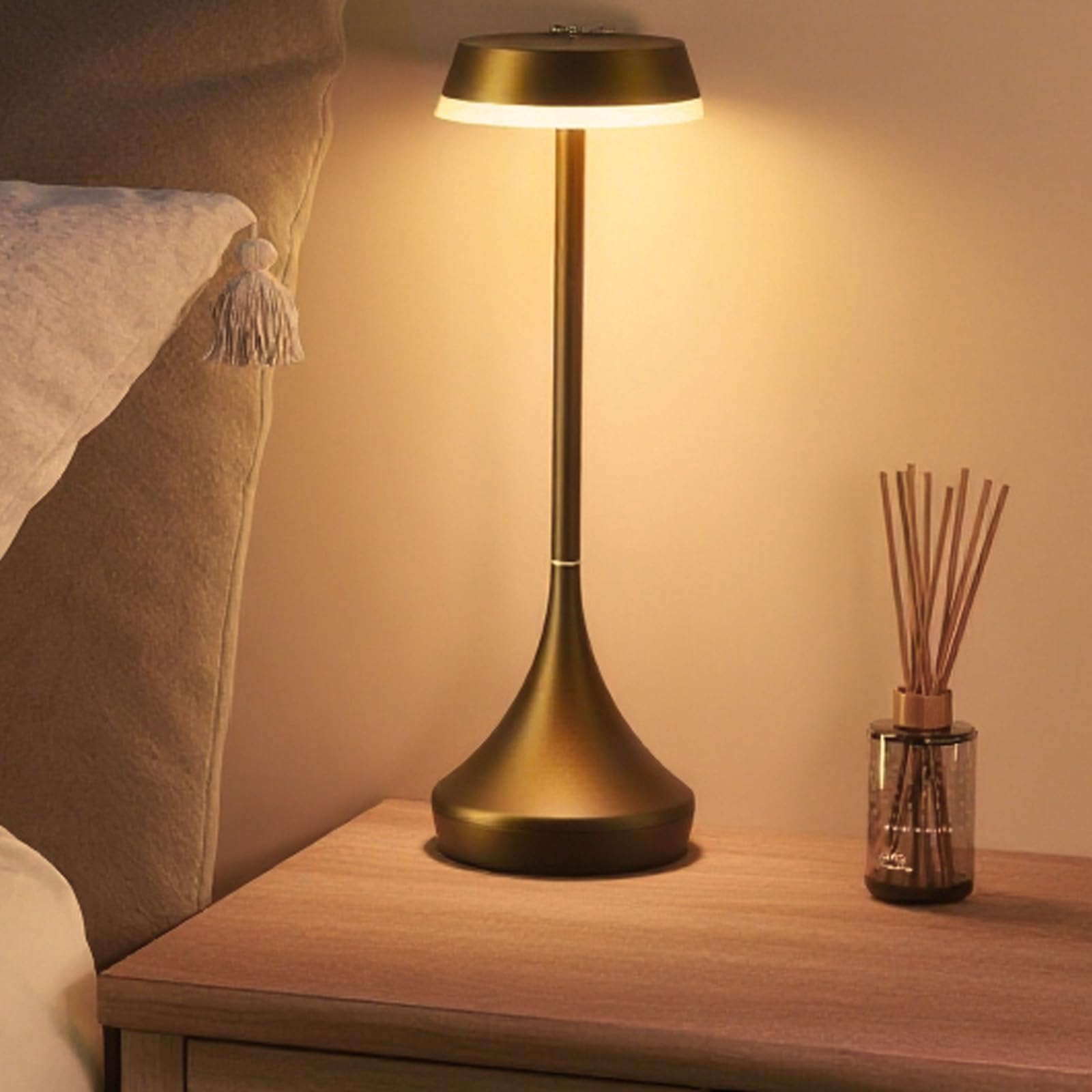 

EZVALO Cordless Table Lamp, 6000mAh, Stepless Dimming, Room Light, 3 Color Temperature Settings, RGB Mode, IPX4 Water-Resistant, Color Rendering