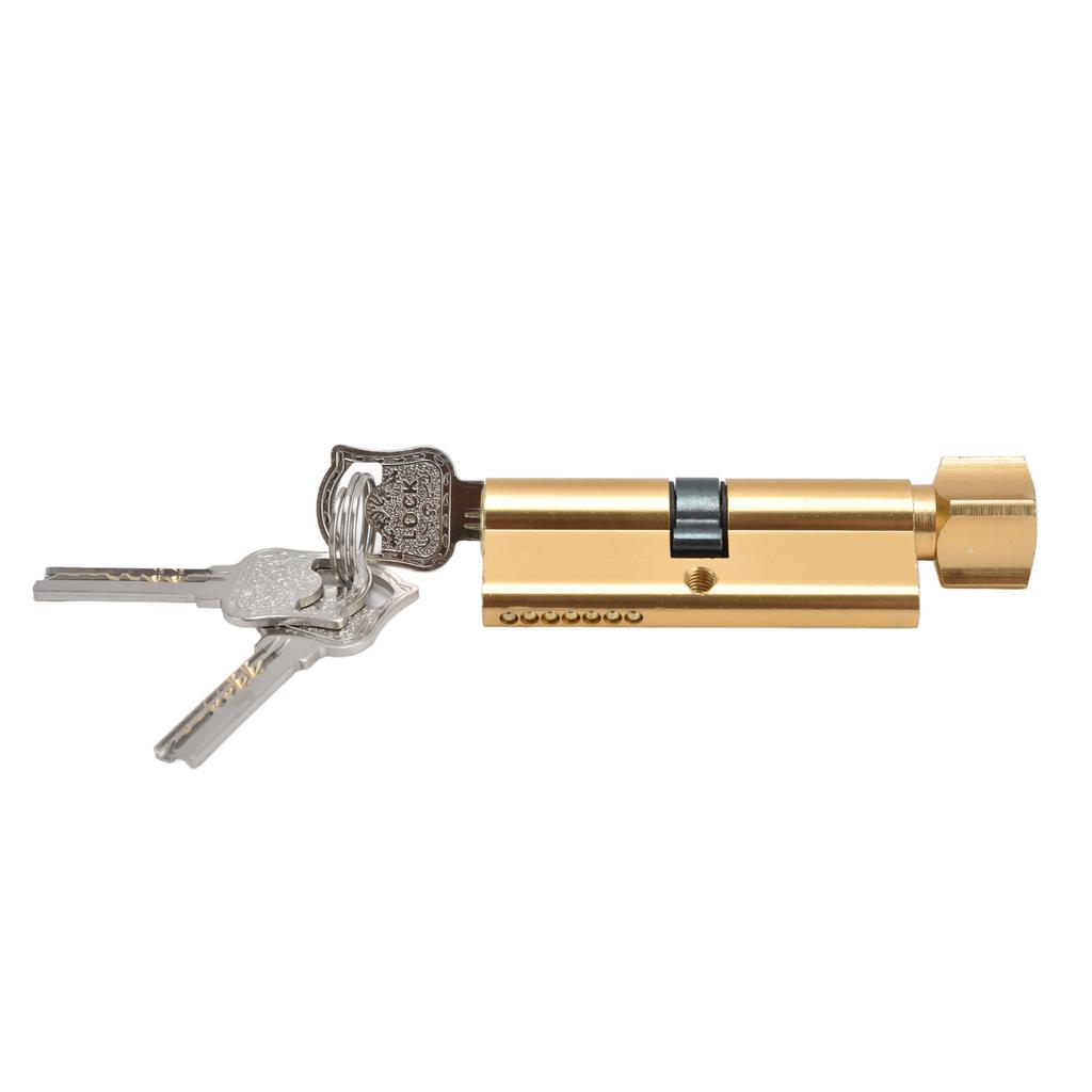 Cylinder Lock Door Locker Core Home Security System Tool Aluminum with Key for Cabinet Mailbox Drawer CupboardGold