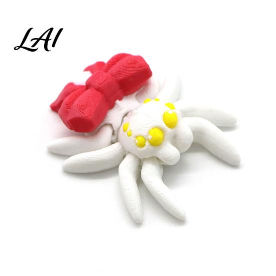 PLA Craft Gifts 3D Printed Spider Figurine Articulated Fidget Toy Movable Joints Ornamental Pieces for Windowsill Animal Creative Desktop Ornaments