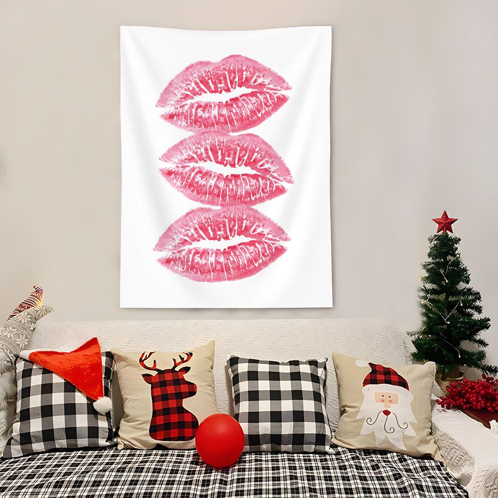 Valentines Day Kiss Tapestry Decoration Art Microfiber Background For Bedroom Living Bar Garden Outdoor Festival
