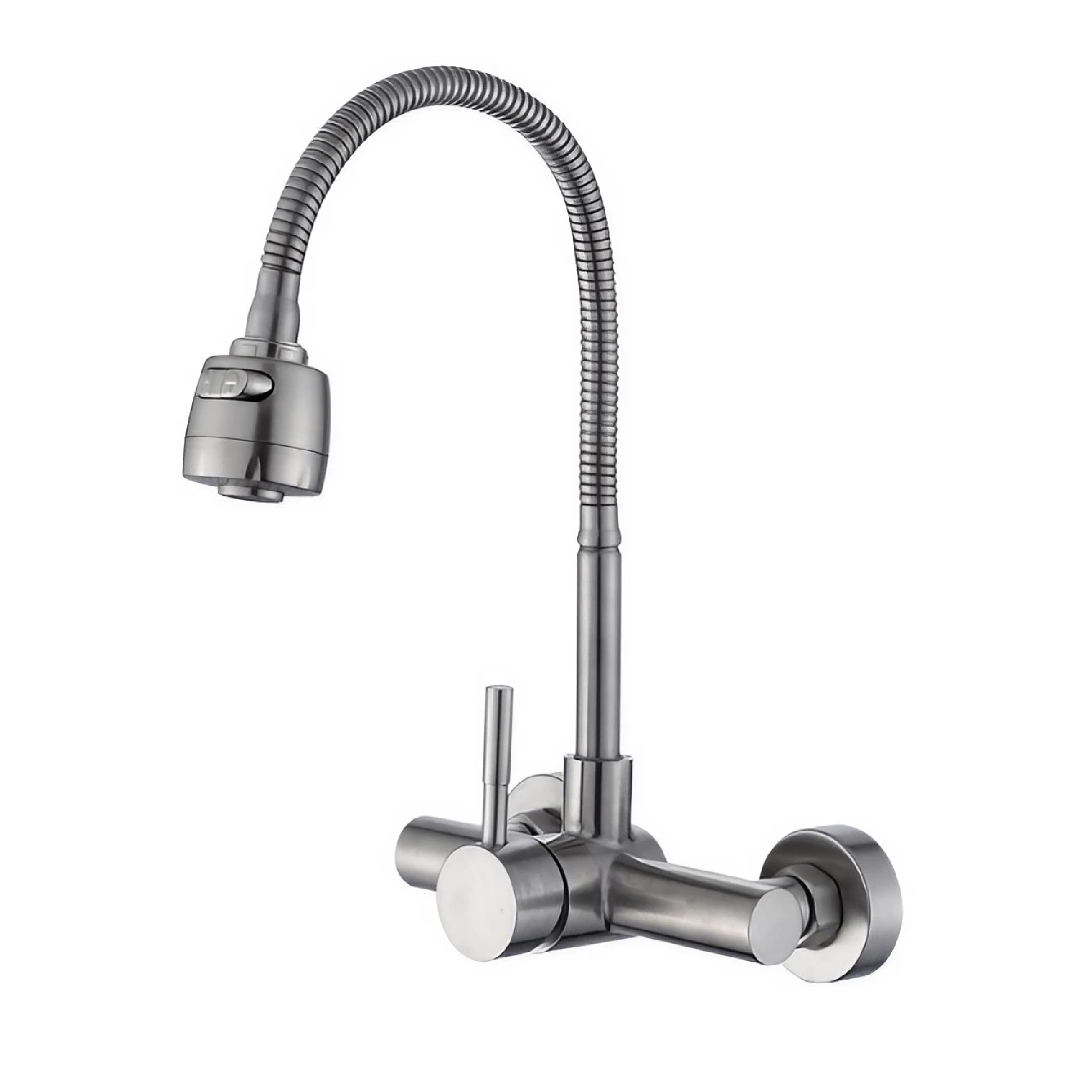 HAMILO Kitchen Mixer Single Lever 304 Stainless Wall Mounted Tap, Faucet, Shower, Steel,