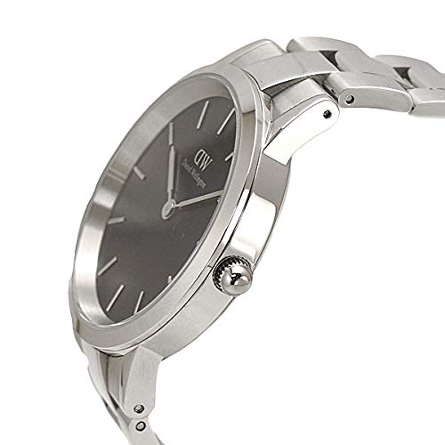 Daniel Wellington Iconic Link 40mm Men's Watch, Silver with Black Dial, DW00100342