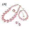 Wedding Necklace Earrings Bracelet 3Pcs/Set Imitation Pearls Jewelry Set, Adjustable Length Choker with Ear Studs Bridal Accessories And Bracelet, Set
