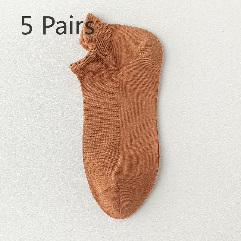 

5 пар новых мужских сетчатых дышащих и впитывающих пот спортивных носков из чистого хлопка с приподнятыми ушками 5 Pairs