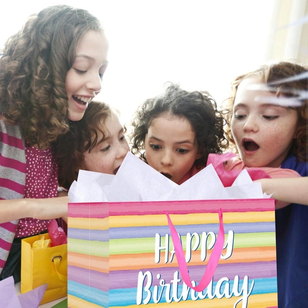 S hedvábným papírem a přáníčkem Dárková taška k narozeninám Dárkové krabičky k narozeninám, na miminko