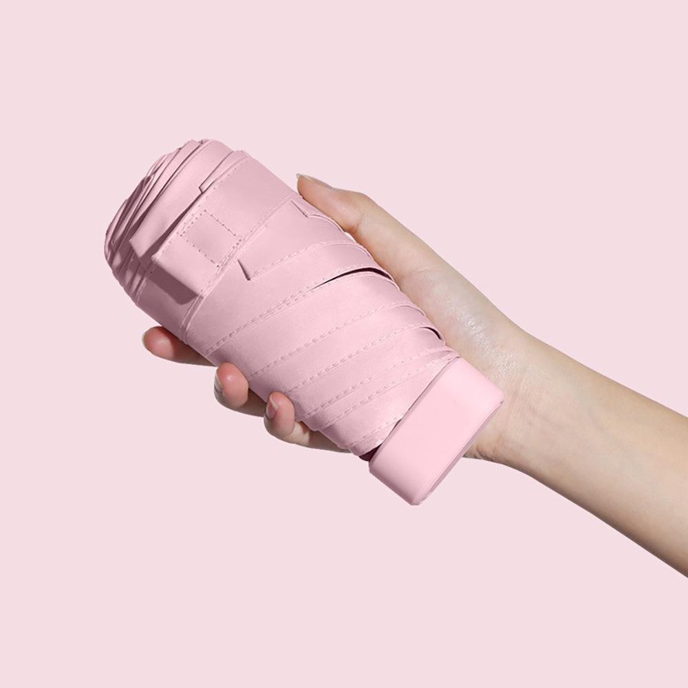 Compact Five-Fold Mini Umbrella: Portable Sun & Rain Shade with UV Protection