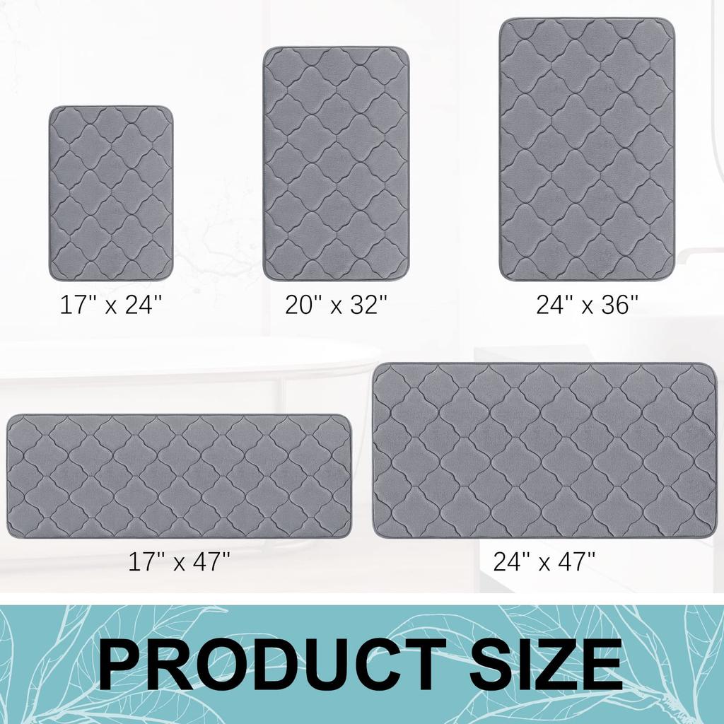 Olanly Bath Mat Rug Machine Wash Dry Cozy Memory Foam Ultra Soft Bathroom Rug Thick Bath Mat For Bathroom Floor Tub And Shower