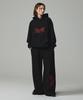 KITTY POTTERY Street Lettering Embroidered Jogger Pants Melange Grey