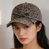 Adjustable Leopard Print Bow Baseball Cap Sunshade American Style Casquette Y2K Peaked Hat  Sports