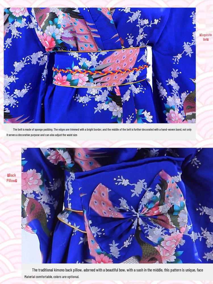 Dámske tradičné japonské kimono na cosplay, fotografovanie a javiskové vystúpenie