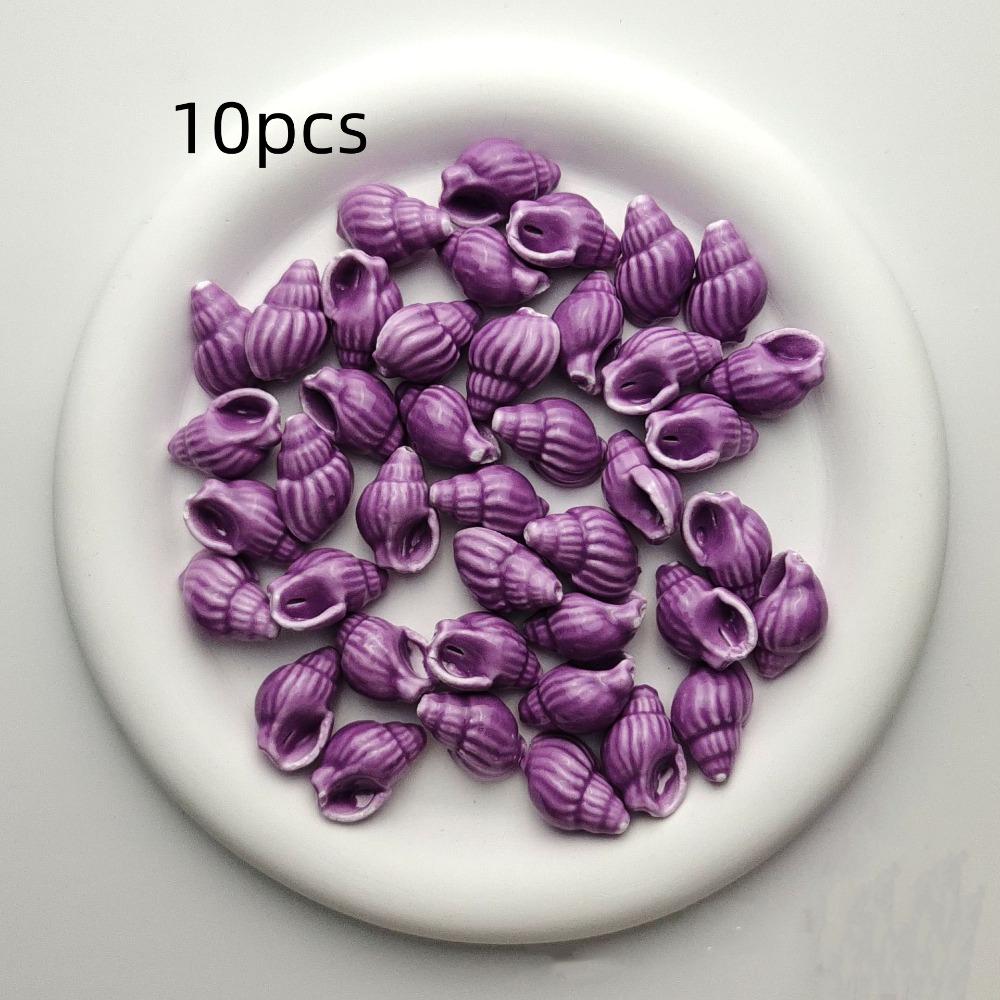 10pcs/set Handmade Craft Conch Shell Beads Cartoon Jewelry Making Material Bracelet Making Kit фиолетовый