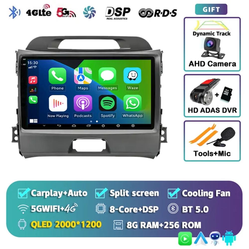 Android 14 Carplay Auto For Kia Sportage 3 2010 2011 2012 2013 3014 - 2016 Car Radio Multimedia GPS Player Stereo Video WiFi+4G