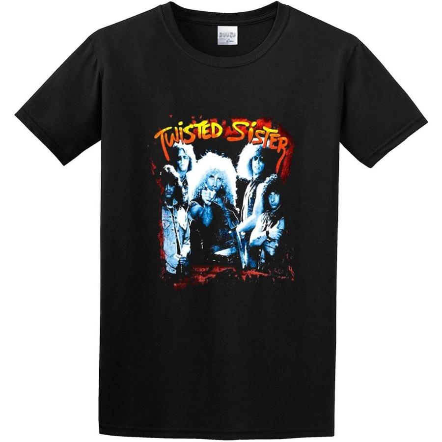 WUWEICHEN Twisted Sister I Wanna Rock Men T-Shirt Black S