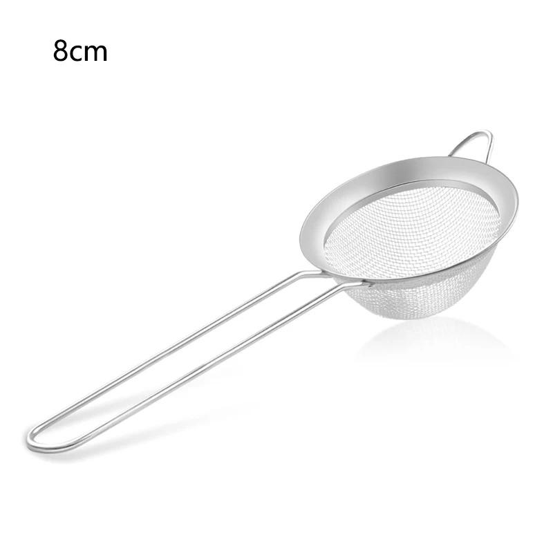 Mesh Filter Sieve Stainless Steel Slotted Spoon Kitchen Set of 3 Fine Strainers Long Handle for Cooking Sifting and Frying